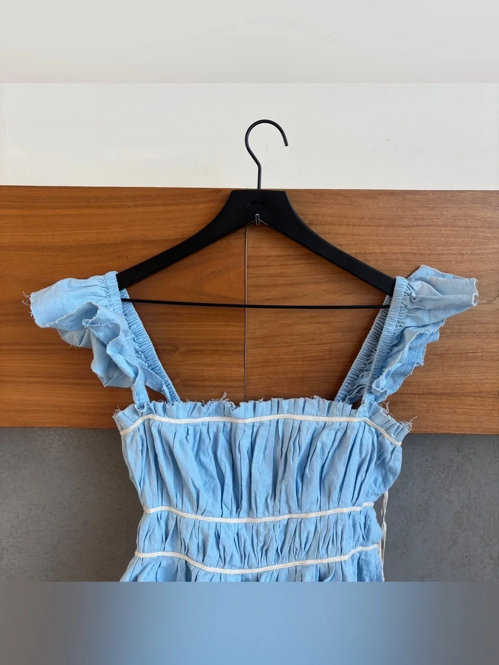 FREE PEOPLE Claude Corset Top In Baby Blue, Size S